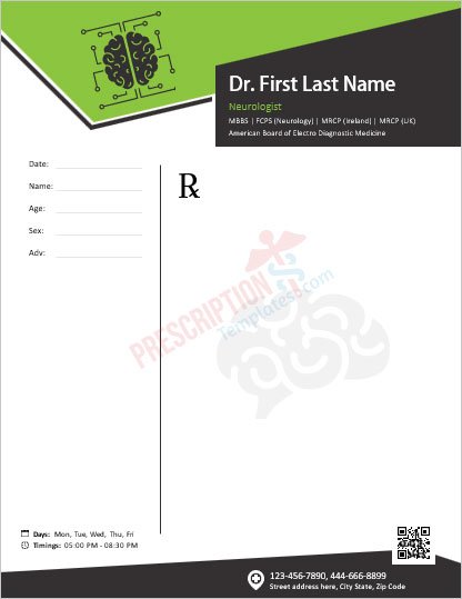 neurologist-prescription-template