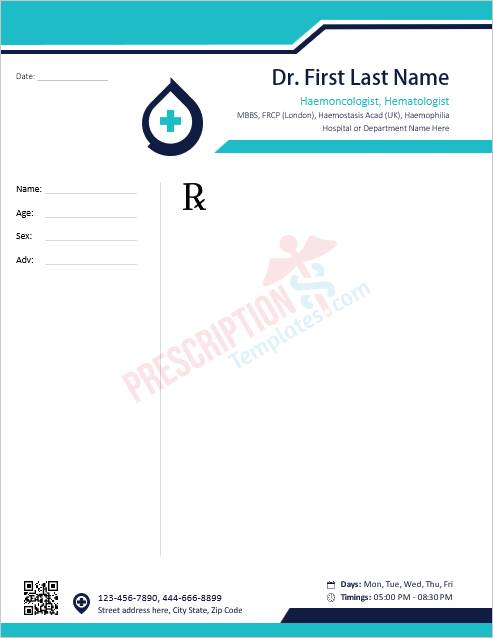 hematologist-prescription-template