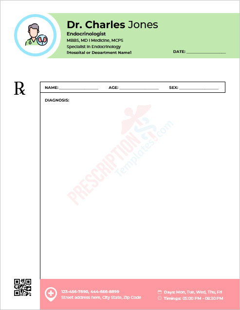 Prescription Slip Templates for Endocrinologists - 01
