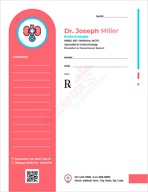 Prescription Slip Templates for Endocrinologists - 02