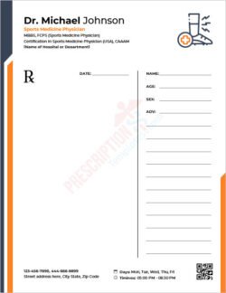 Download Sports Medicine Physician Prescription Template