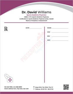 Download Sports Medicine Physician Prescription Template