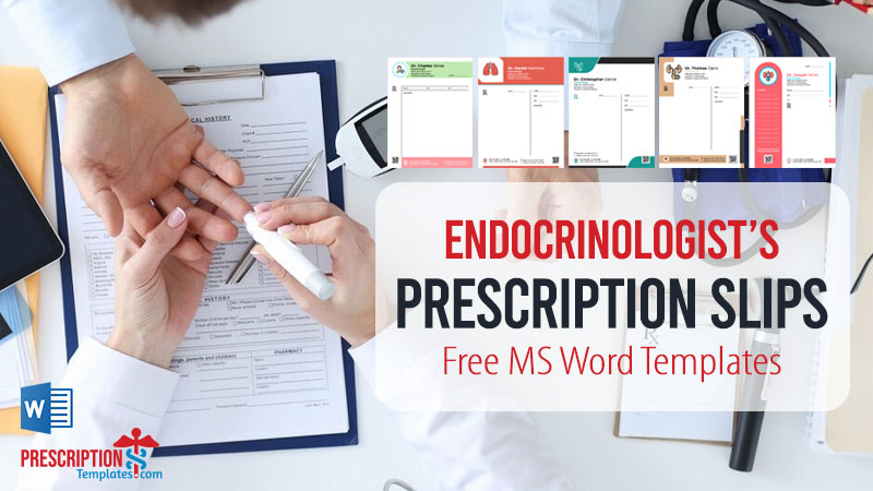 Prescription Slip Templates for Endocrinologists In MS Word Format