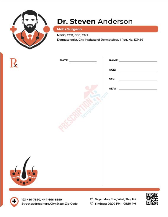 Mohs Surgeon Prescription Template