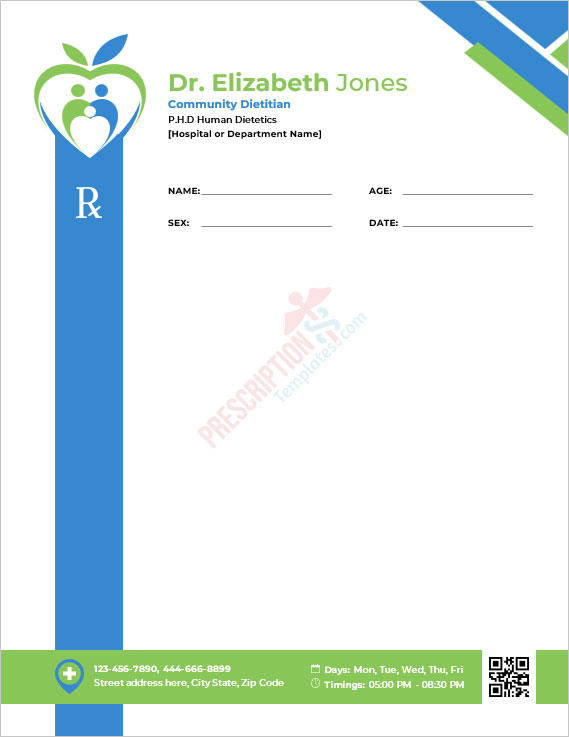 Community Dietitian Prescription Template