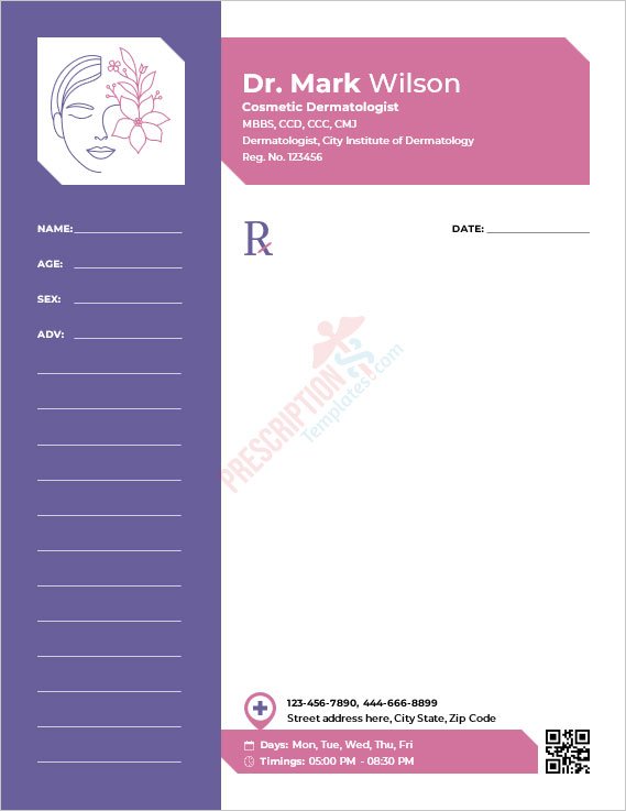 cosmetic-dermatologist-prescription-template