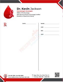 Hematologic Oncologist Prescription Template