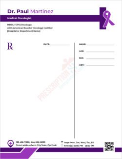 Medical Oncologist Prescription Template