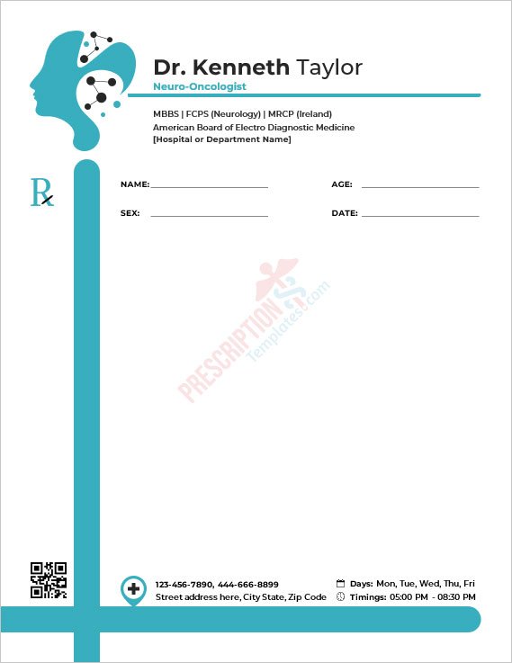 Neuro-Oncologist Prescription Template