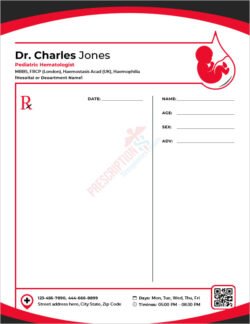 Pediatric Hematologist Prescription Template