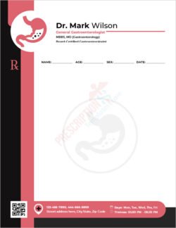 General Gastroenterologist Prescription Template
