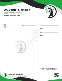 Anxiety Disorder Treatment Prescription Template