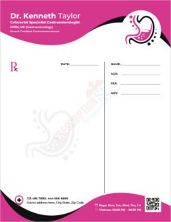 Colorectal Specialist Gastroenterologist Prescription Template