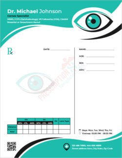 Cornea Specialist Prescription Template