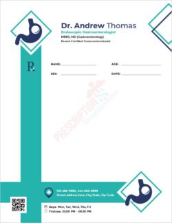 Endoscopic Gastroenterologist Prescription Template
