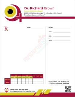 Neuro-Ophthalmologist Prescription Template