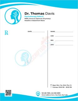 Psychotherapy Referral Prescription Template