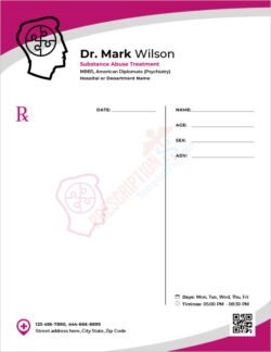 Substance Abuse Treatment Prescription Template