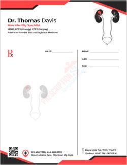 Male Infertility Specialist Prescription Template