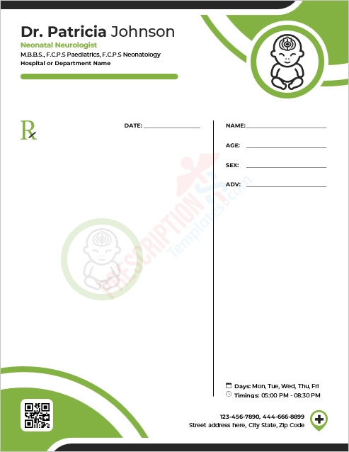 Neonatal Neurologist Prescription Template