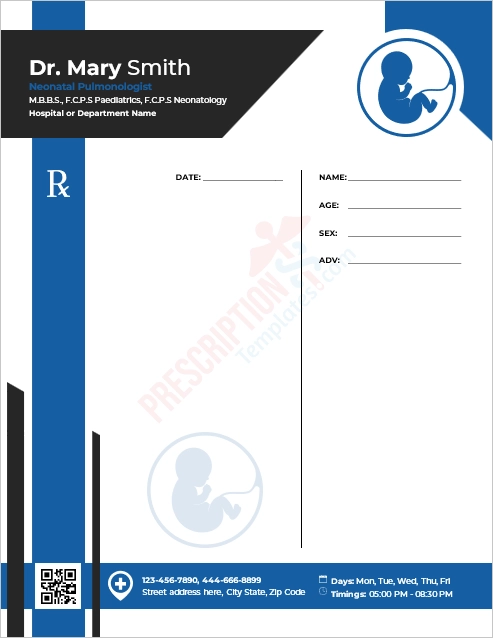 Neonatal Pulmonologist Prescription Template