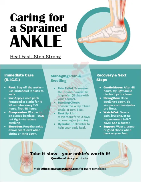 caring-for-a-sprained-ankle-handout-template