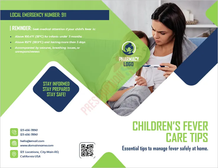 Children’s Fever Care Tips Handout Template