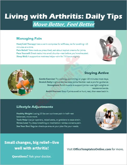 Living with Arthritis Tips Handout