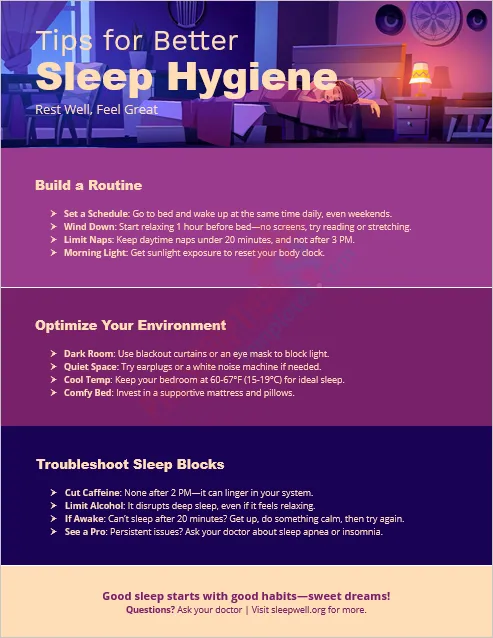 Tips for Better Sleep Hygiene Handout
