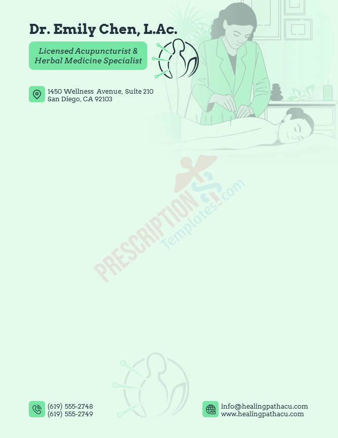 Acupuncturist Letterhead Template (Word DOCX)