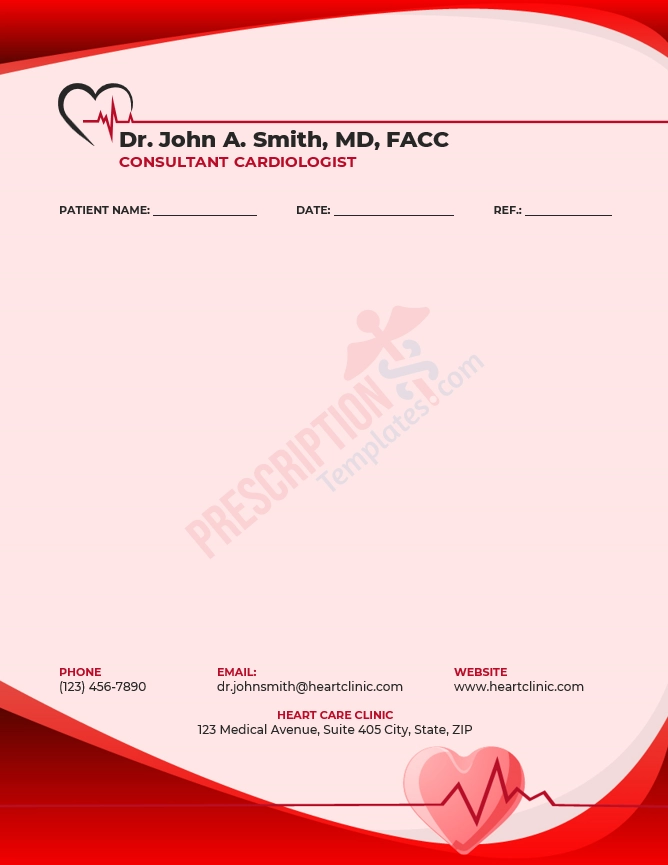 Cardiologist Letterhead Template (Word DOCX)