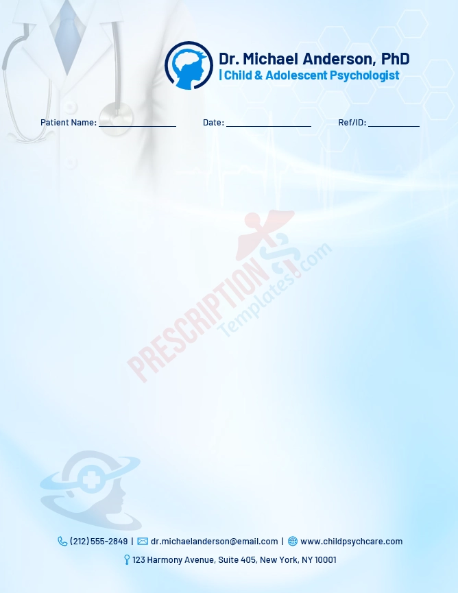 Child Psychologist Letterhead Template (Word DOCX)