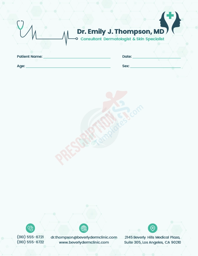 Dermatologist Letterhead Template (Word DOCX)