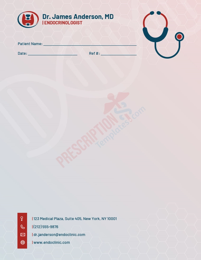 Endocrinologist Letterhead Template (Word DOCX)