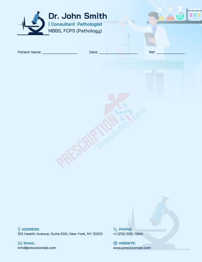 Medical Laboratory / Pathologist Letterhead Template (Word DOCX)