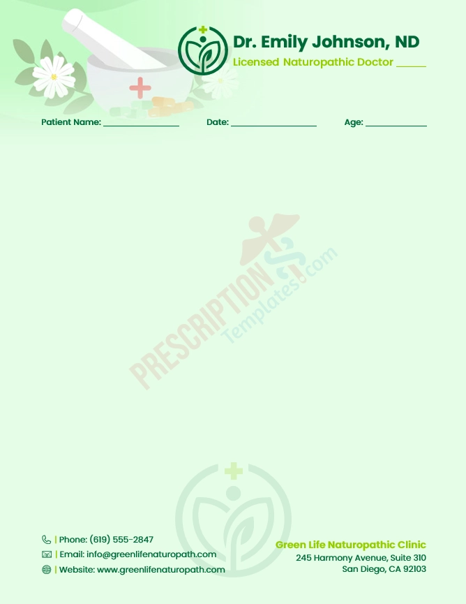 Naturopath Letterhead Template (Word DOCX)