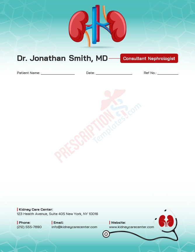 Nephrologist Letterhead Template (Word DOCX)