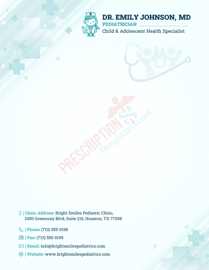 Pediatrician Letterhead Template (Word DOCX)