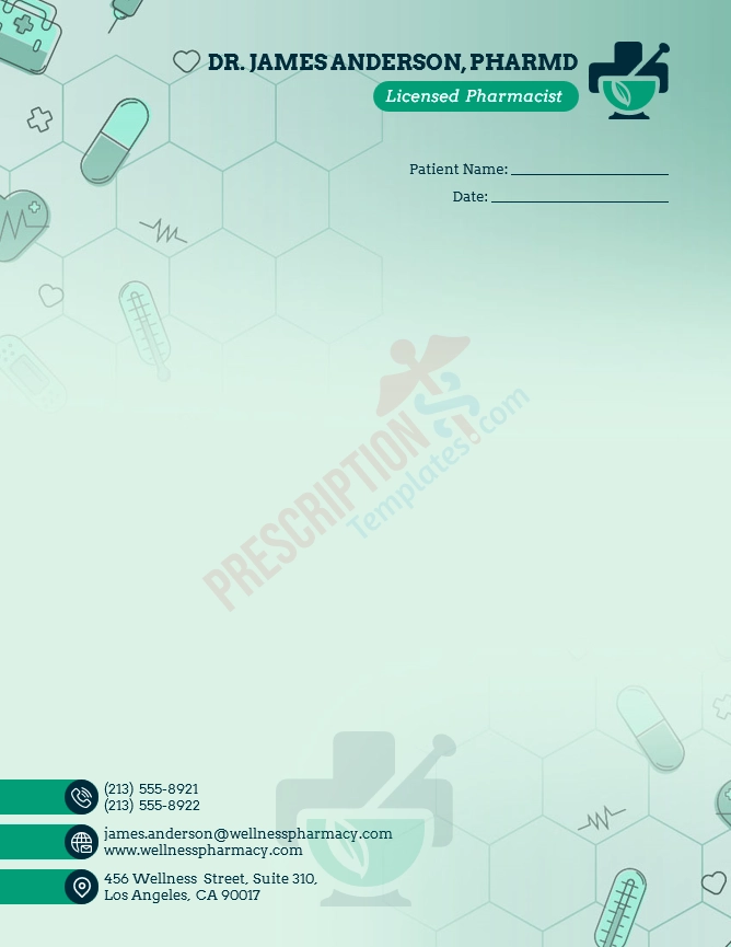 Pharmacist Letterhead Template (Word DOCX)