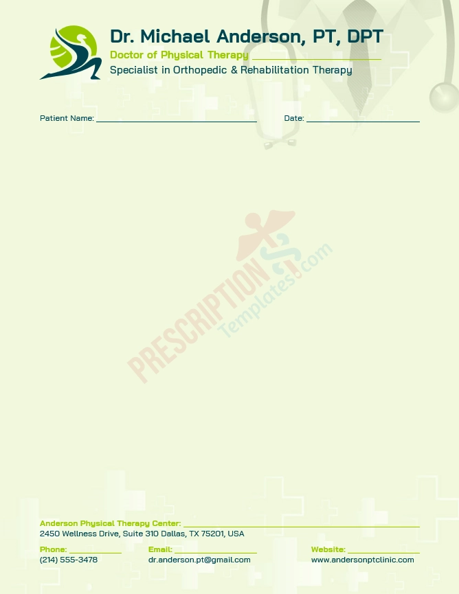 Physiotherapist Letterhead Template (Word DOCX)