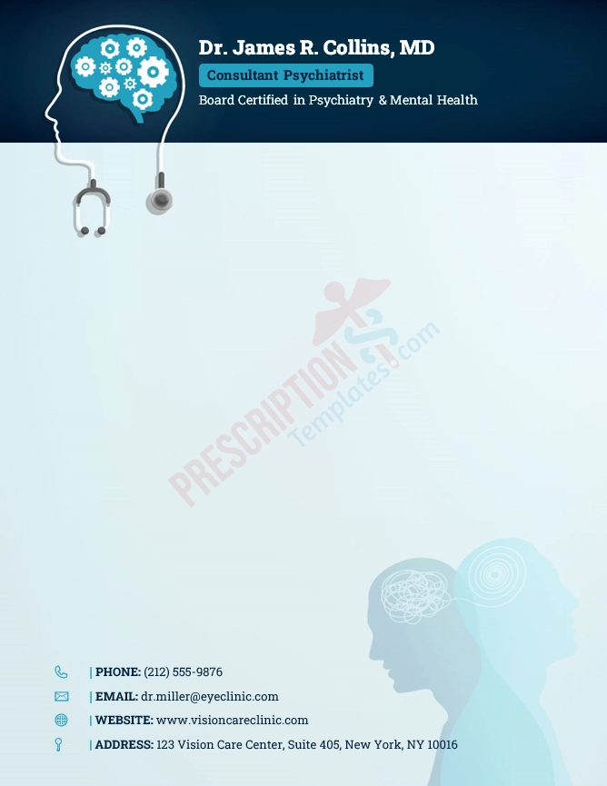 Psychiatrist Letterhead Template (Word DOCX)