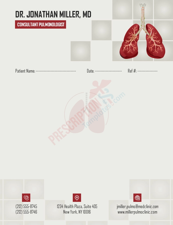 Pulmonologist Letterhead Template (Word DOCX)
