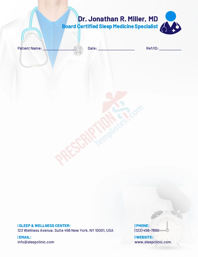 Sleep Specialist Letterhead Template (Word DOCX)