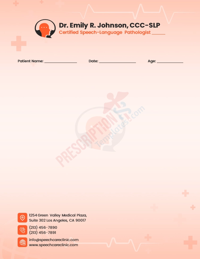 Speech Therapist Letterhead Template (Word DOCX)