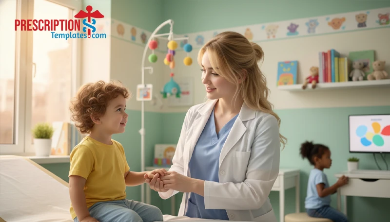 Friendly woman in maternity or pediatric clinic representing pediatric and maternity admission forms