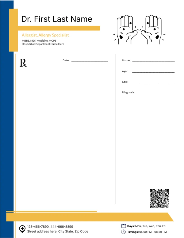 Allergist Prescription Template – 04