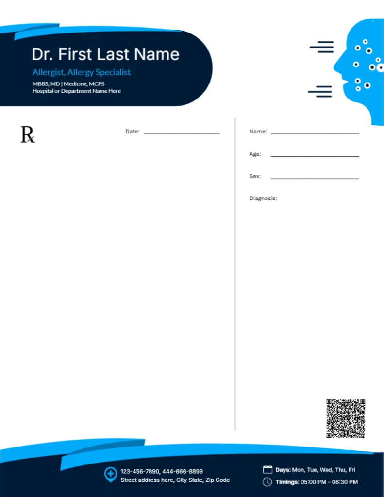 Allergist Prescription Template – 05