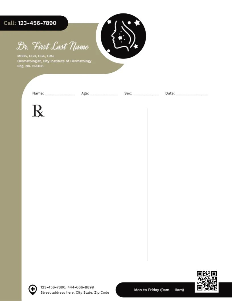 Dermatologist’s Prescription Design Template