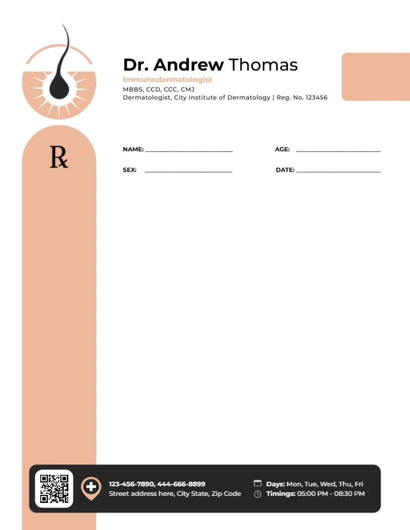 Immunodermatologist Prescription Design Template