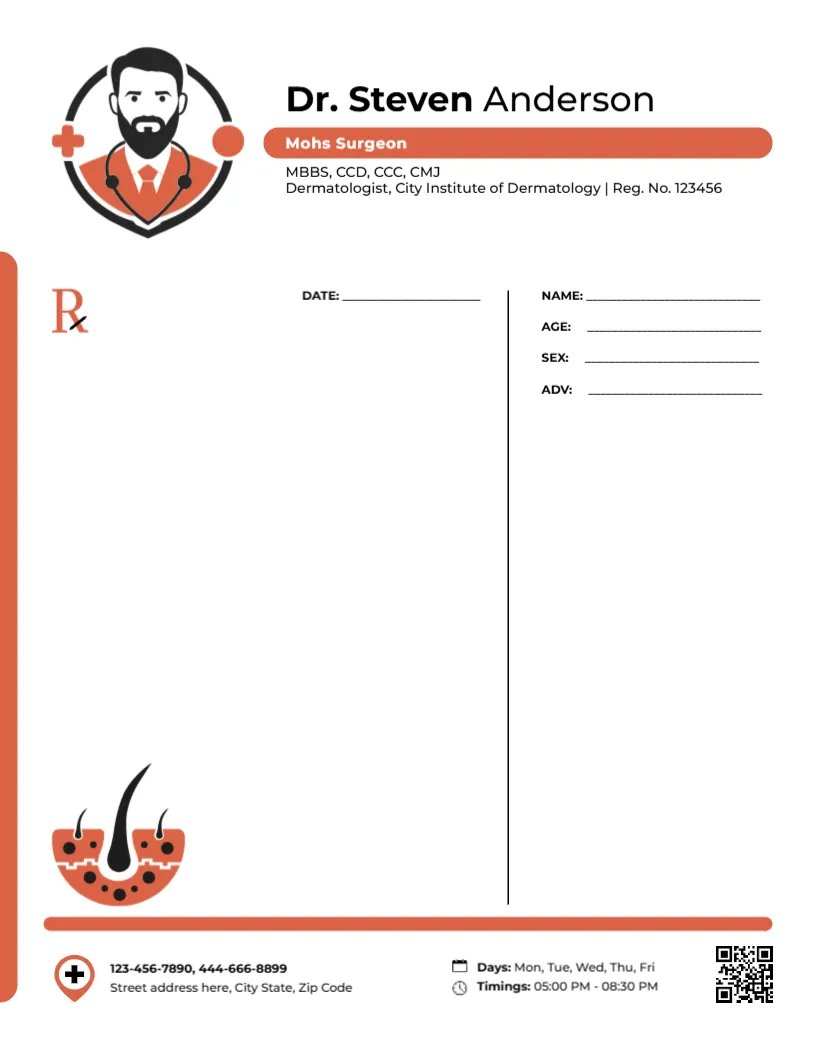 Mohs Surgeon Prescription Design Template